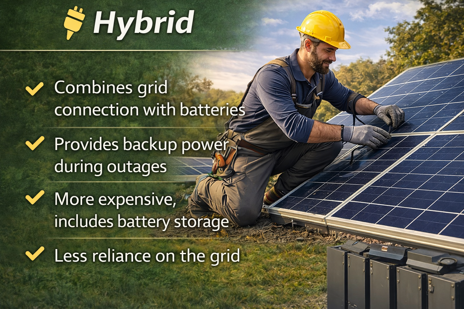Hybrid solar with battery storage