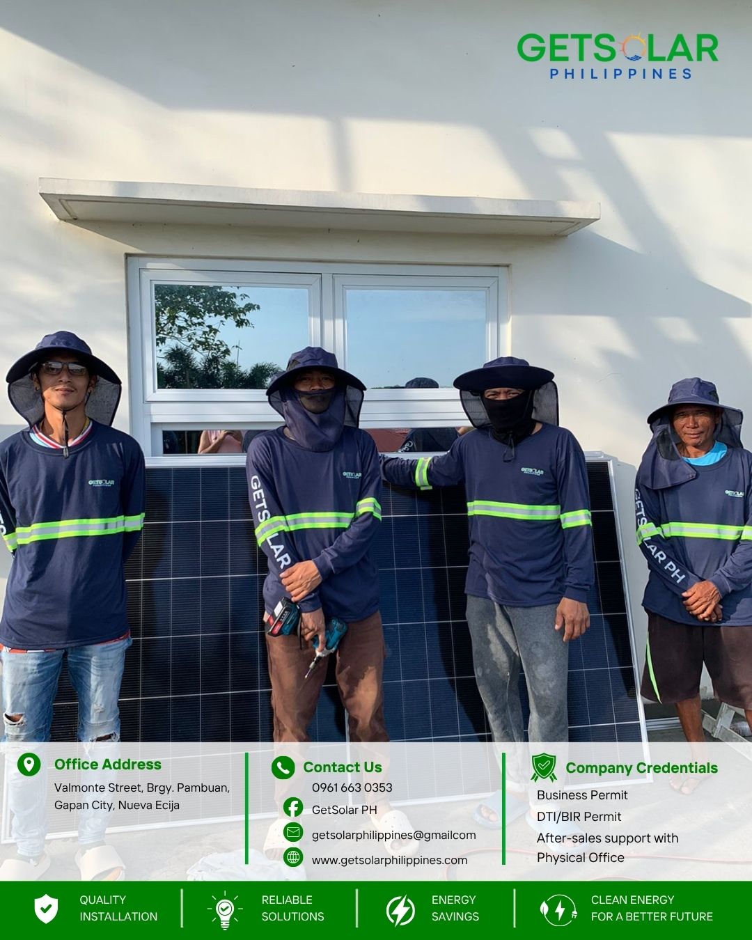 GetSolar Philippines team installing solar panels